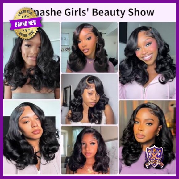 Human Hair Wig Glueless Pre Plucked Bob Loose Body Wave Layered 16in main image 5